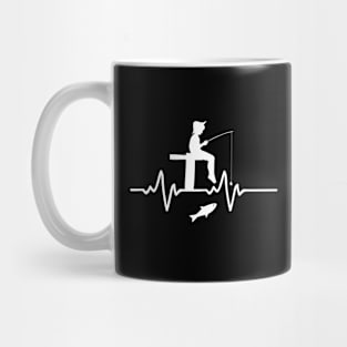 Fishing Heart Beat Pulse Mug